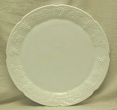 White Milk Glass Round Platter Grape Pattern • $46.99