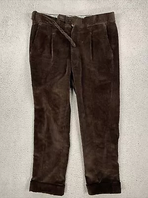 The Armoury X Pommella Napoli Corduroy Pants 31x26 Cuffed Pocks Pleated Brown • $249.99