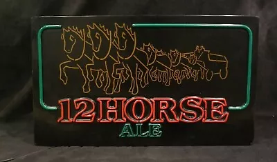 VTG GENESEE 12 HORSES ALE BEER LIGHTED SIGN - Bar Light Mancave Advertisement  • $45