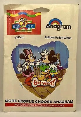 Anagram Vintage Mickey & Minnie Mouse And Pluto Get Well Foil Balloon • $16