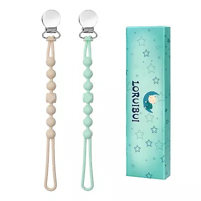 Pacifier Clip Baby Boys - Silicone Paci Clip Teething Relief With One Piece Neut • $11.99