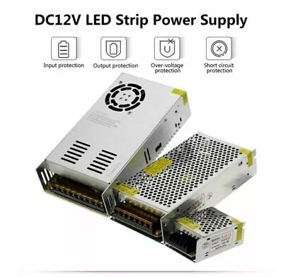 Power Supply DC12V 1/2/5/8/10/15/16.7/20/25/30/33/40/50A Transformers LED Driver • £18.40