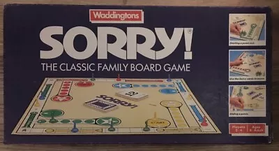 Rare Waddington’s Sorry! Vintage Board Game Classic Family 100% Complete VGC • £29.99