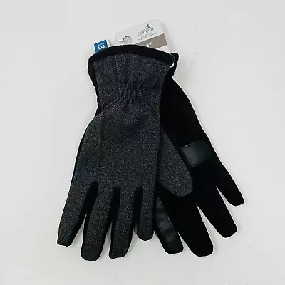 Isotoner Men's Large Driving Gloves Smartdri Touch Screen Fleece Lined Grey New • $15.99