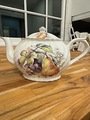 Vintage Arthur Wood & Son Staffordshire England 6365 Fruit & Floral Teapot W/Lid • $19.99