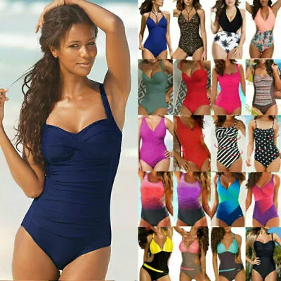 Womens Tummy Control Bikini Monokini Swimsuit Swimwear Swimming Costume Beach AU • $22.19