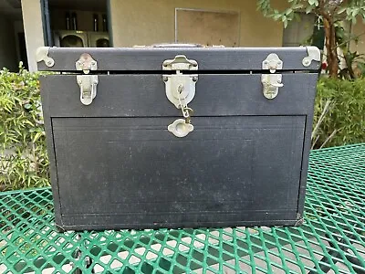 Vintage H Gerstner & Sons 7 Drawer Leather Wrapped? Oak Machinist Chest Tool Box • $350