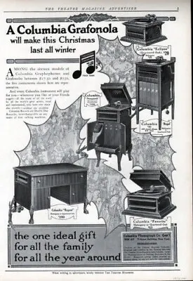 1912 Columbia Grafonola Phonophone Cabinet Music Record Christmas Ad 7699 • $37.52