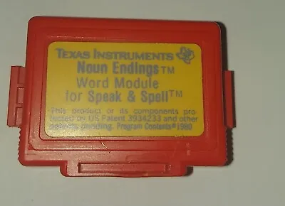 Vintage Texas Instruments Noun Endings Word Module Cartridge  Speak & Spell 1980 • $16.99
