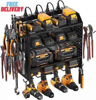 Modular Pegboard Rack Power Tool Organizer With Charging Station. 4 Layer Wall M • $103.39