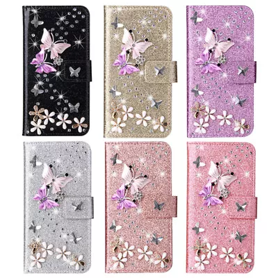 For IPhone 15 14 13 12 11 XSMax  8/7 Girl's Glitter Leather Wallet Diamond Case • $11.50