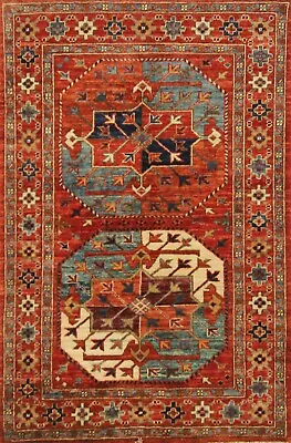 3 X 4 Ft Red Ersari Afghan Hand Knotted Tribal Small Area Rug • $299