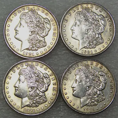1921 Morgan Silver Dollar AU With Satiny Luster Lot Of 4 Coins In Saflip #F815 • $129.99
