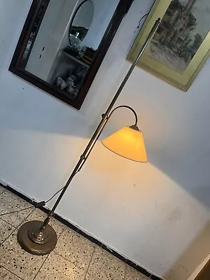 £136.81 • Buy Art Nouveau Adjustable Reading Lamp Brass Bronze Floor Lamp Hallway Lamp Glass Bow