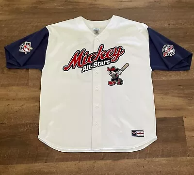 Disneyland Resort Disney Mickey Mouse All Stars Baseball Jersey Sewn XL White • $44.95