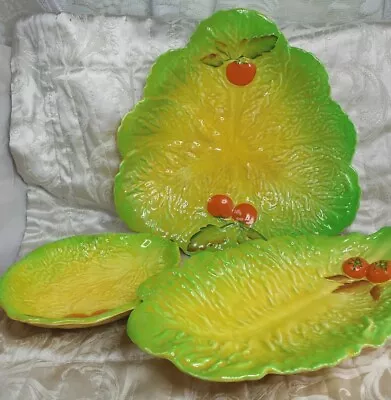 Set Of 3 Carlton Ware Leaf Serving Plates Bone China Made In England • $56.22