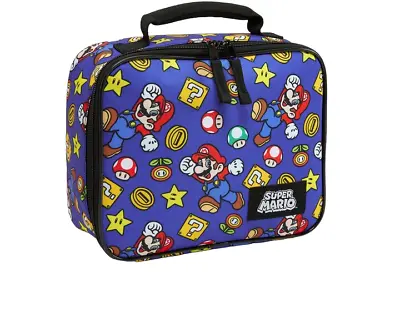 Super Mario Bros Insulated Lunch Bag Tote School Lunchbox Video Gamer Nintendo  • $18.99