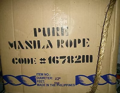 1/2  X 600' Manila Rope Coil In Box • $90