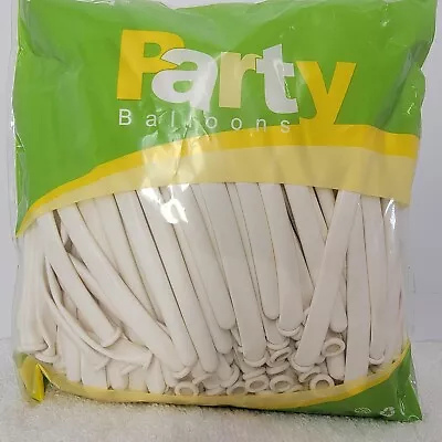 100 Sealed Pack Of Long White Magical Party Sculpting Balloons - Birthday • $8.99