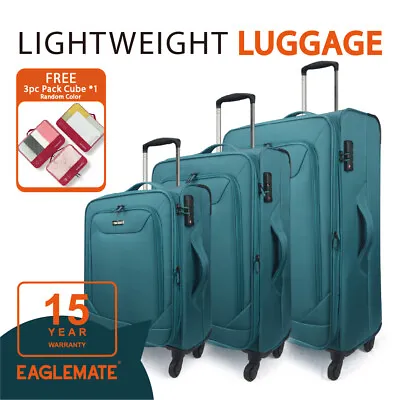 $99 • Buy 3PCS Soft Superlight 20 , 26 ,30  Expandable 360° Spinner Suitcase Sets TSA LOCK
