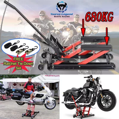 680kg Low Profile Motorcycle ATV Hydraulic Jack Motorbike Stand Hoist Lift • $169.99