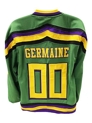 Guy Germaine 00 Ducks Hockey Jersey Embroidered Costume Mighty Movie Uniform • $42.74