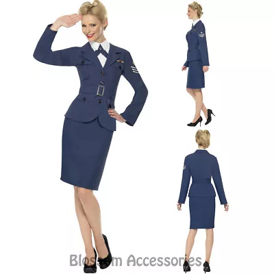 CL717 Air Force Womens Pilot 1940s Captain Fancy Dress Up Costume • $45.54