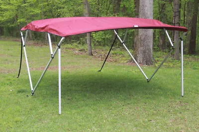 Vortex Square Tube Frame 4 Bow Pontoon/deck Boat Bimini Top 8' Burgundy 91-96  • $330