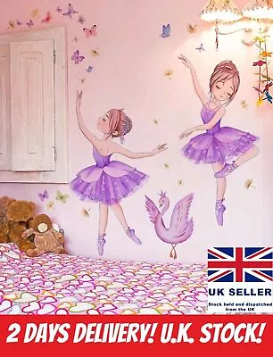 Wall Ballerina Sticker Girls Bedroom Princess Vynil Decal Furniture Removable UK • £12.99