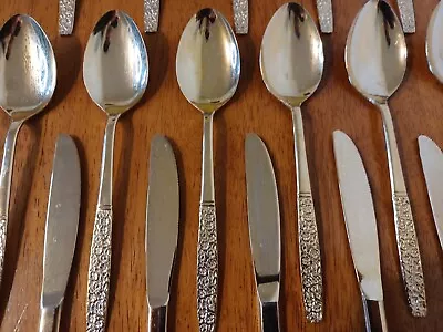 Vintage Rogers Gold Tone Stainless Steel Flatware Set 31 Piece Lot Japan Used • $84.99