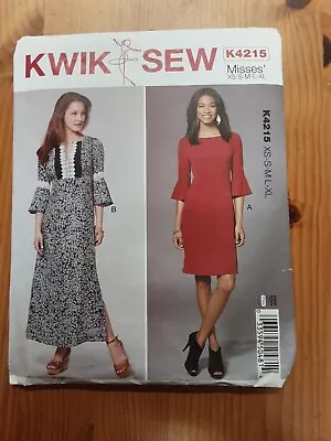 McCalls Kwik Sew K4215 Sewing Pattern 2017 Maxi Mini Dress Size XS S M • £4