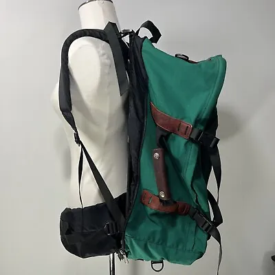 $79 • Buy LL Bean Freeport Maine Vtg Canvas Duffle Travel Bag Green HIKING Backpack Large