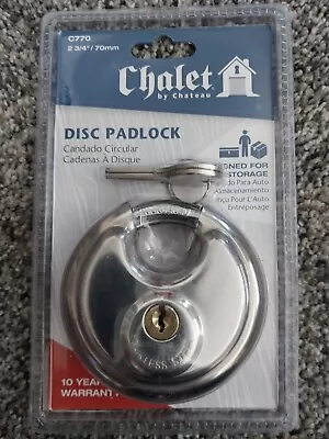 Chateau Chalet Disc Storage Lock Padlock  2 3/4 /70mm C770 NEW • $11.79