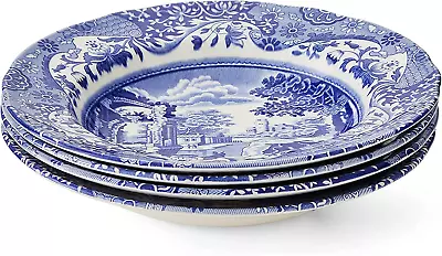 Spode Blue Italian Soup Bowls | Set Of 4 | 9-Inch | Soup Pasta And Salad Servi • $385.53