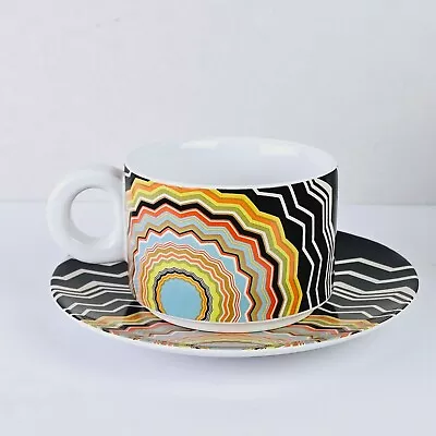 Missoni For Target 20th Anniversary Wavy Line Stoneware Coffee Cup Saucer RARE • $39.95