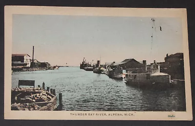 Alpena Michigan Thunder Bay River Northern Mich Boats Mi Vintage Postcard Unused • $9.99