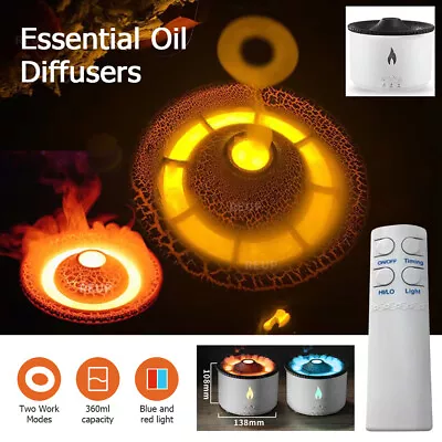 USB Aroma Air Humidifier Volcanic Flame Light Purifier Essential Oil Diffuser • $39.99