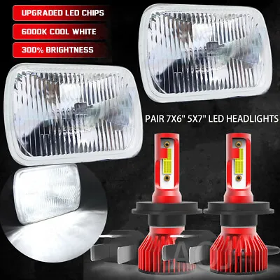 Pair Fit Sterling Truck 5x7'' 7x6  Commercial Truck LED Headlight Hi/Lo Beam • $99.99