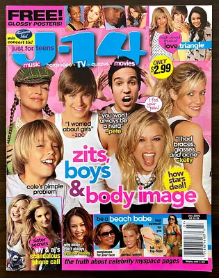 J-14 Magazine July 2006 Zac Efron Miley Cyrus Dylan Cole Sprouse Pete Wentz Pink • $19