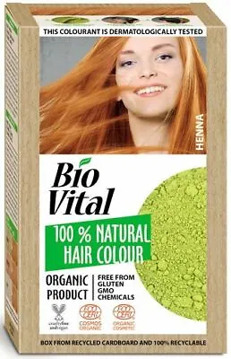£10.95 • Buy BIO VITAL 100% Natural Hair Dye Color HENNA Vegan Formula Amonia FREE