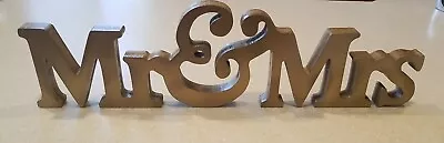 Lg Gold  Mr & Mrs Wooden Letters Wedding Shower Table Stand Sign Party Decor • $7.99