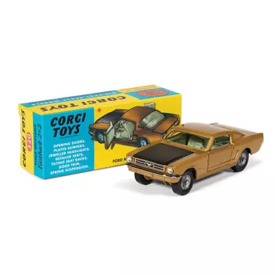 1965 FORD MUSTANG FASTBACK 2 GOLD AND BLACKcm 9.5 Vanguards Car Stradali • £35.08