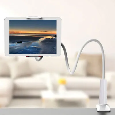 360°Arm Lazy Stand Holder Mount Gooseneck Bed Desk Clamp For Ipad Tablet Kindle • £9.59