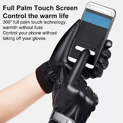 1 Pair Ski Gloves Fleece Lining Cold Resistant Winter Male Touch Screen Bicycle • $10.49