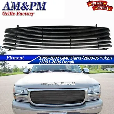 Fits 1999-02 GMC Sierra/00-06 Yukon/01-06 Denali Grill Upper Billet Grille Black • $79.98