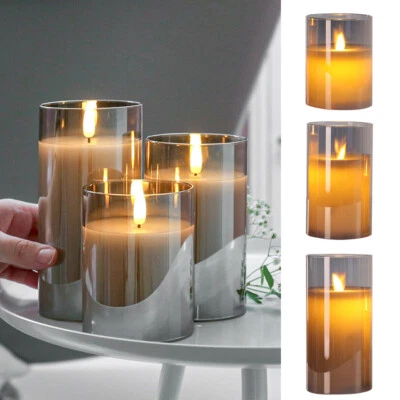 £15.94 • Buy 3pack Flameless Led Candles Flickering Timer Remote Fake Wick Moving Flame Faux