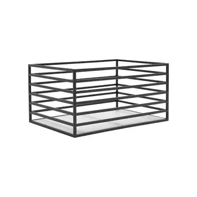 Ribbed Metal Storage Basket Matte Black Ventilated • $19.40