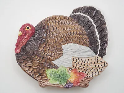 Fitz & Floyd Omnibus Turkey Thanksgiving Harvest Platter Plate Fall Tray 1994 • $34.99