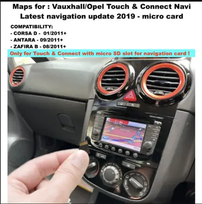 Vauxhall Opel Sat Nav Map Update Micro Card 2019 Touch & Connect • £26.99