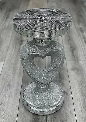 £69.99 • Buy Silver Venetian Mirrored Table Modern Flower Stand Bed Side Lamp Romany Mosaic✨